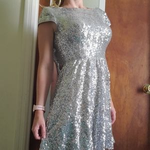 Silver sequin dress